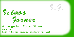 vilmos forner business card